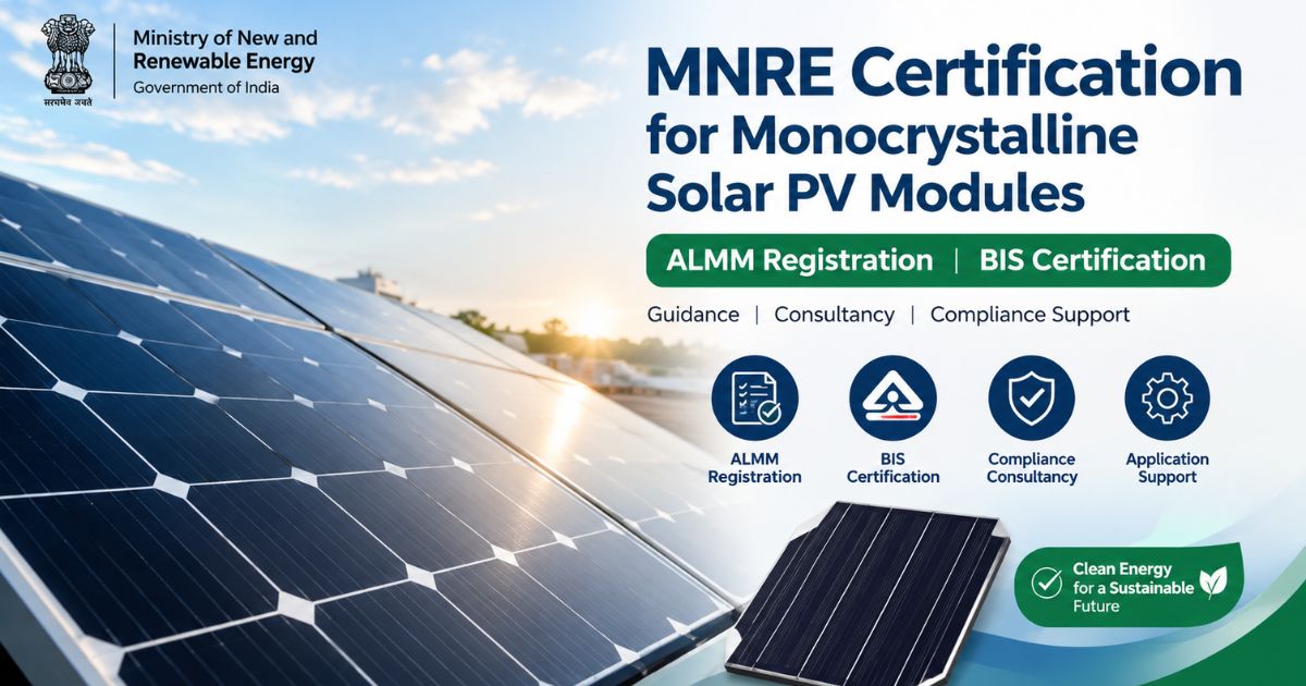 MNRE Certification for Monocrystalline Solar PV Modules